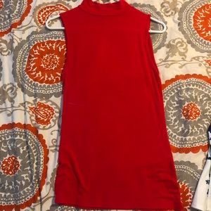 Soft red turtle neck tank